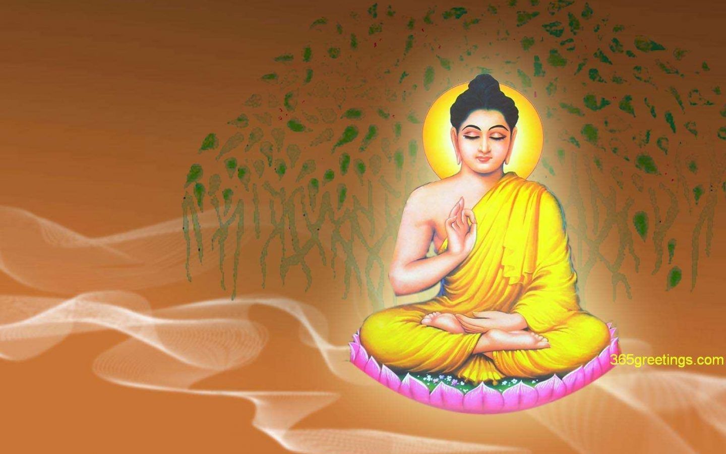Buddha seduto su loto dorato, 1440x900 720p, PC