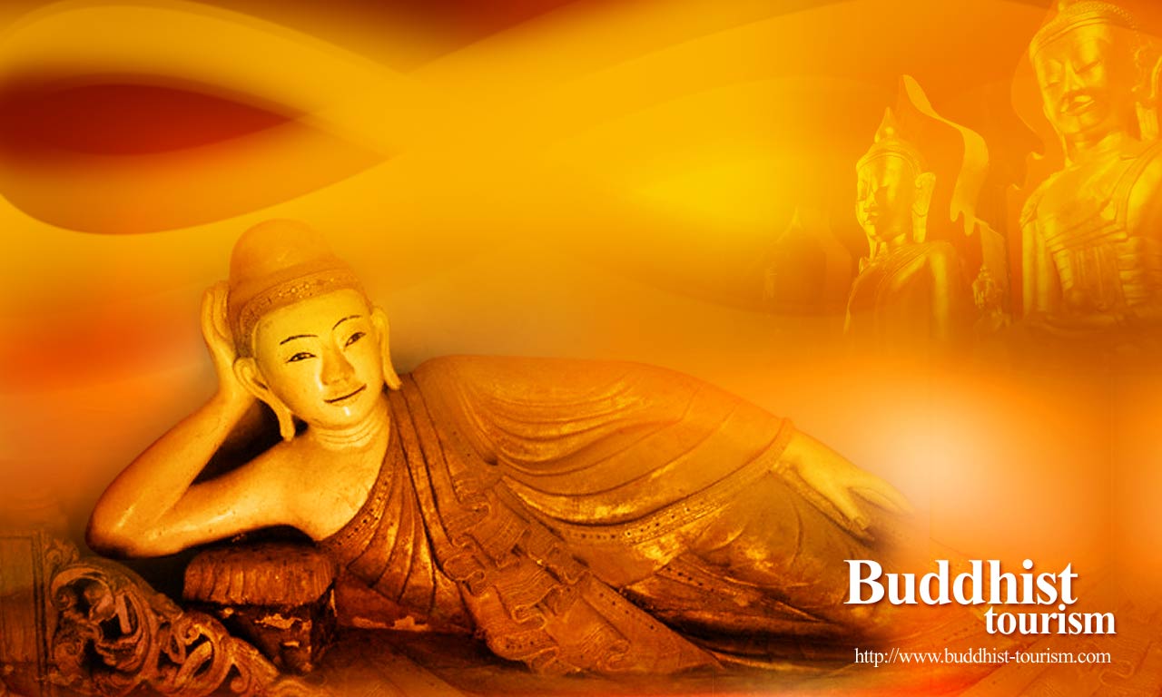 Buddha sdraiato dorato, 1280x768 720p, PC