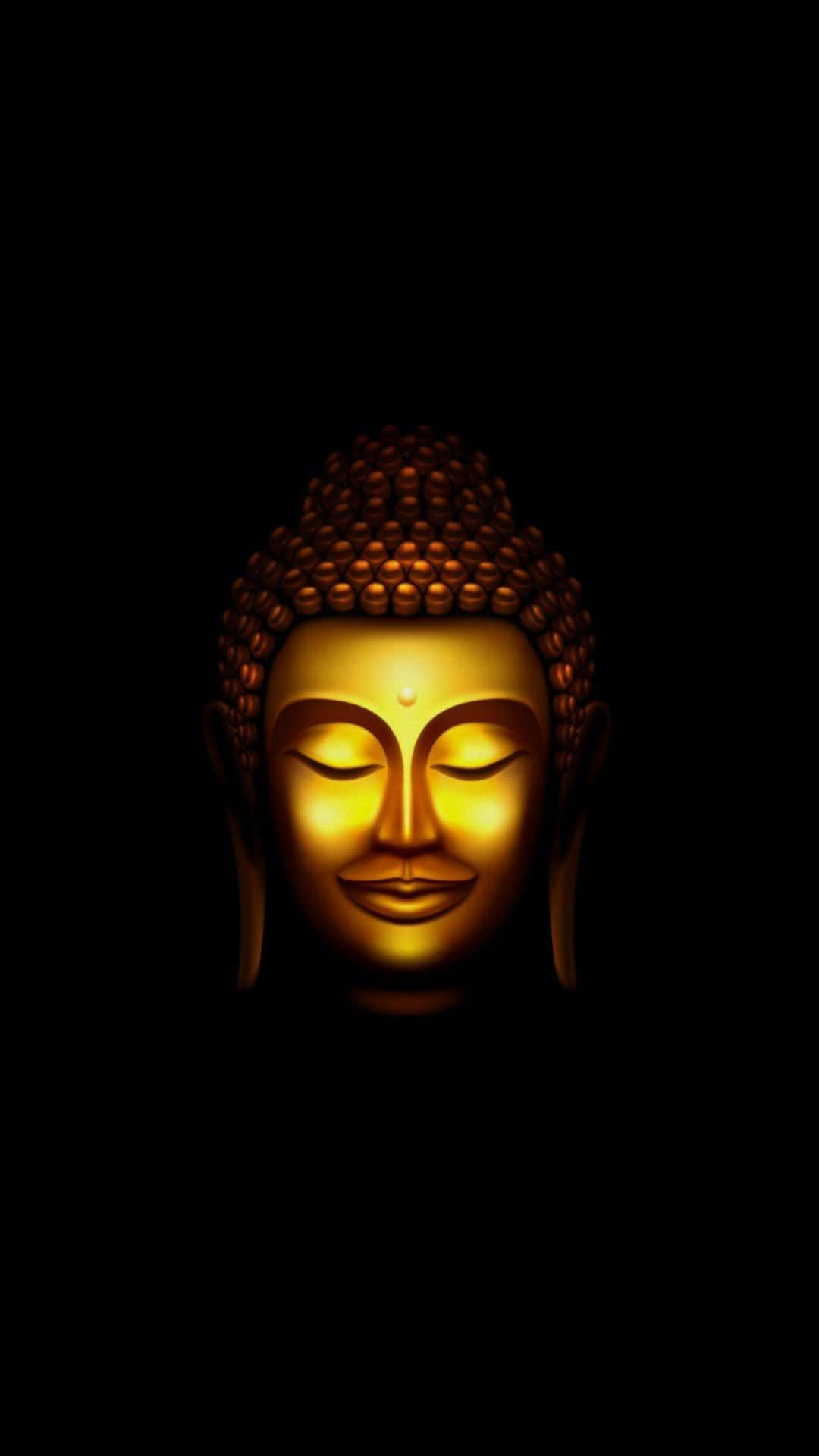 Statua testa Buddha dorata, 1080x1920 Full HD Verticale, iPhone