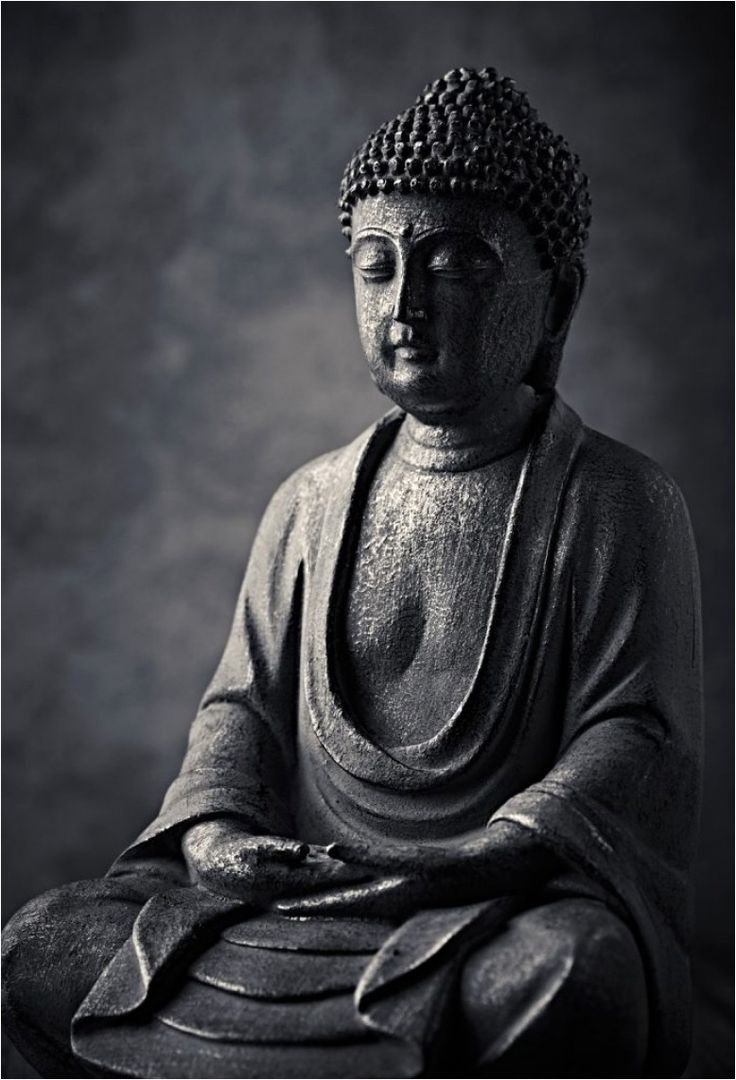 Statua Buddha bianco e nero, 736x1080 Full HD Verticale, Smartphone