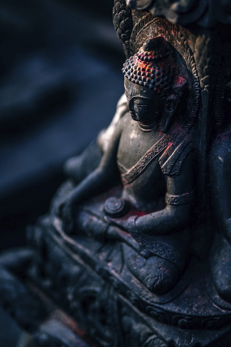 Statua Buddha bronzo scuro, 800x1200 Verticale, Mobile