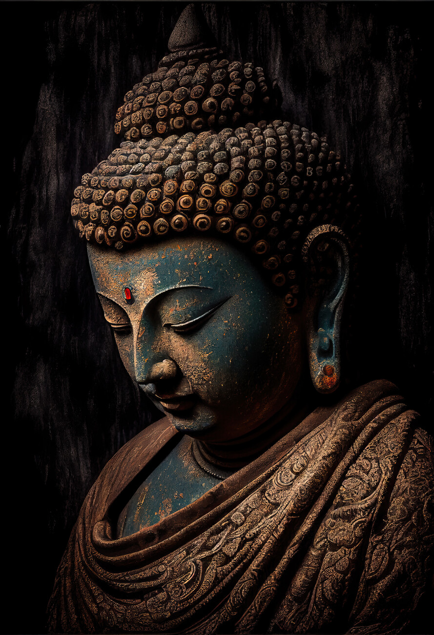 Statua Buddha bronzo turchese, 889x1299 Full HD Verticale, Smartphone