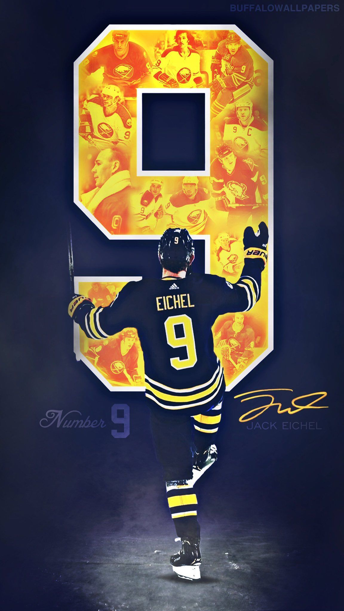 Giocatore hockey Eichel numero 9, 1152x2048 Verticale, iPhone