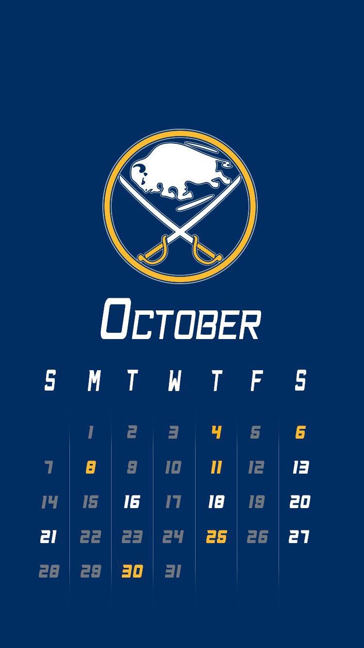 Logo Buffalo Sabres calendario ottobre, 750x1334 Verticale, iPhone Plus