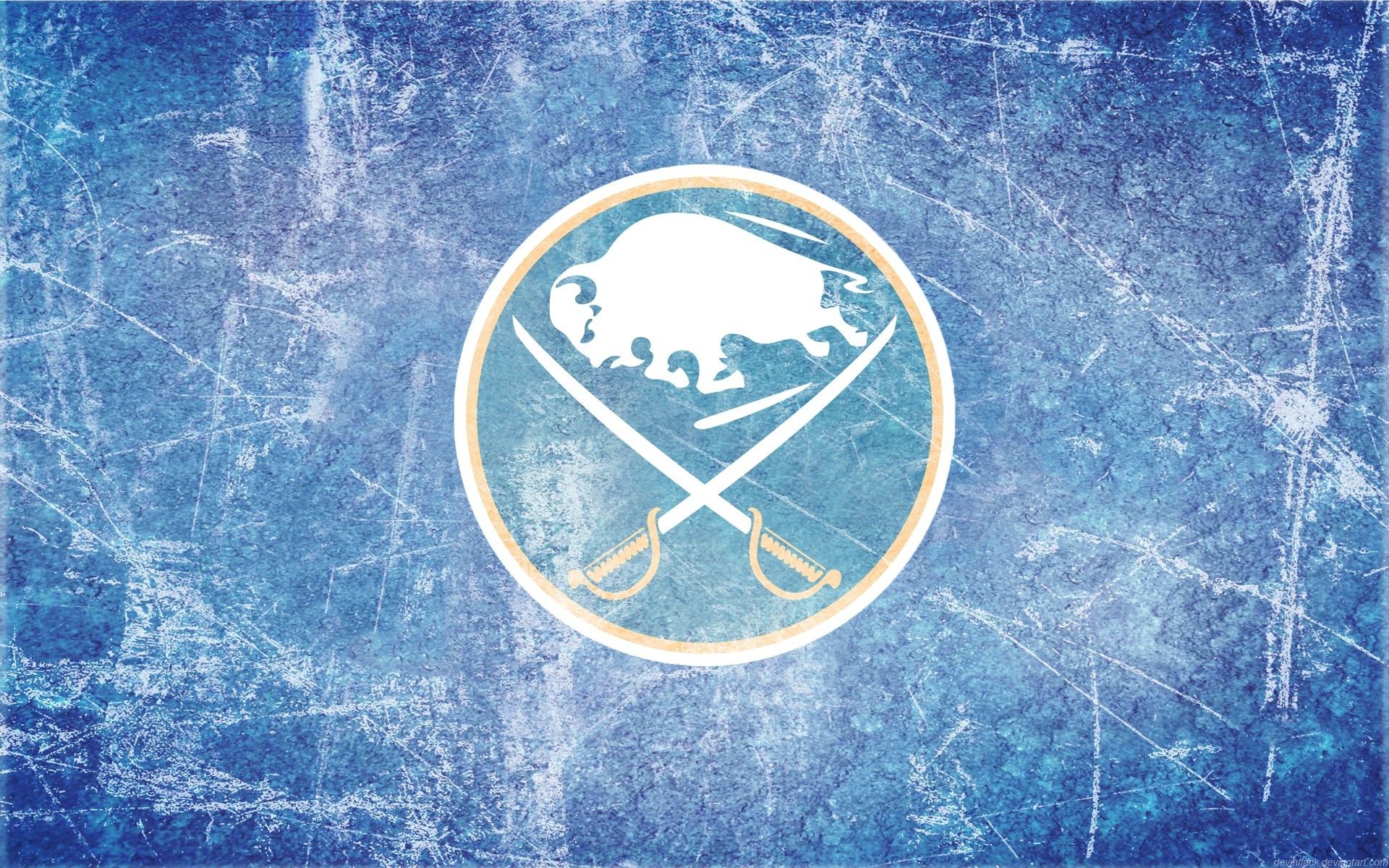 Logo Buffalo Sabres su ghiaccio, NHL, 1920x1200 Full HD+ WUXGA, Desktop