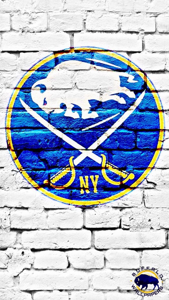 Logo Buffalo Sabres su muro, 676x1200 Full HD Verticale, iPhone Air