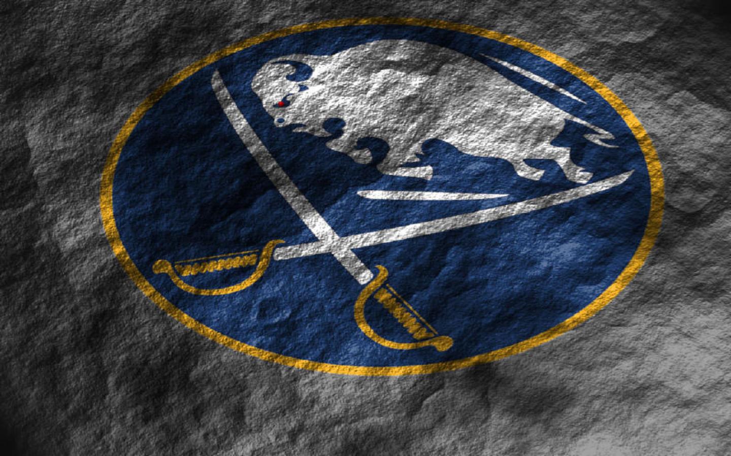 Logo Buffalo Sabres su pietra, 1440x900 HD, Desktop