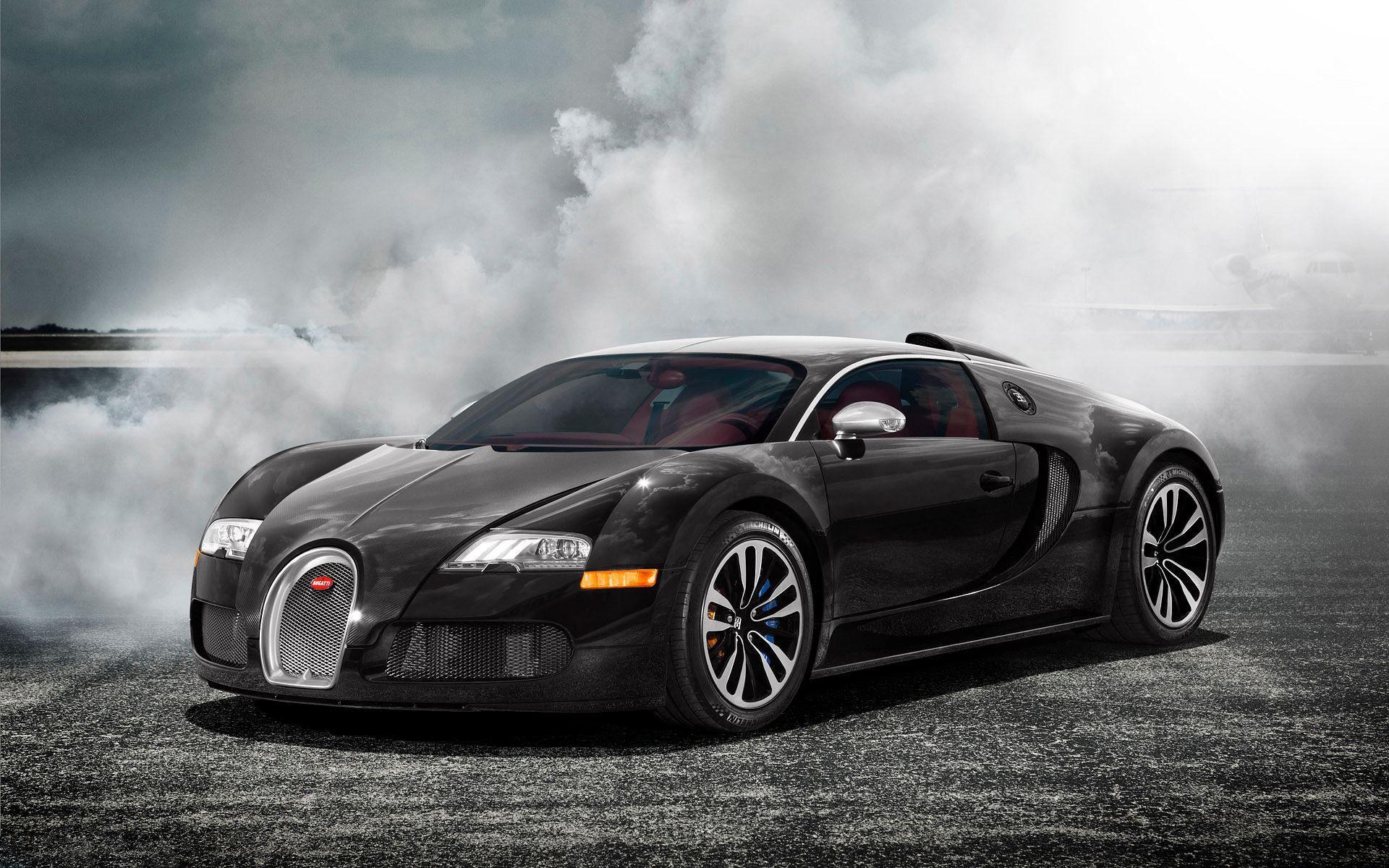 Bugatti Veyron nera con fumo, 1920x1200 Full HD+, Desktop