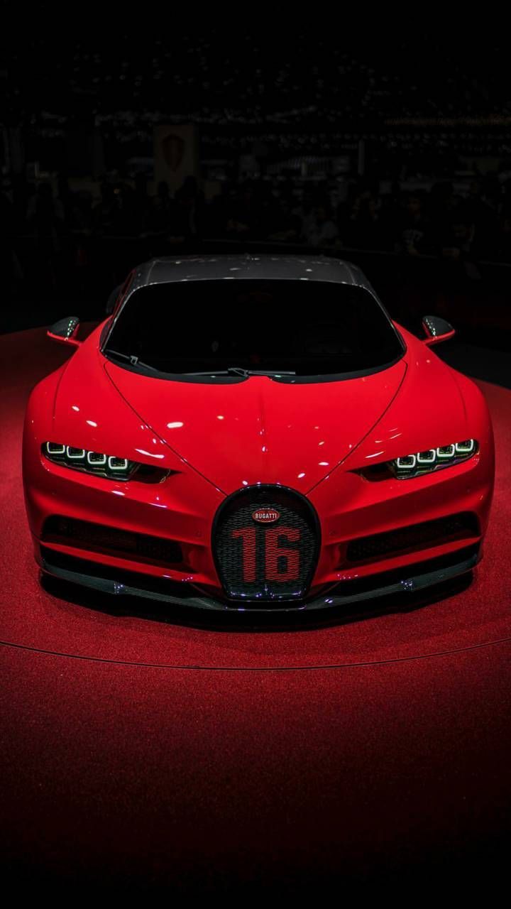 Bugatti Chiron rossa frontale, 720x1280 Verticale, Telefono