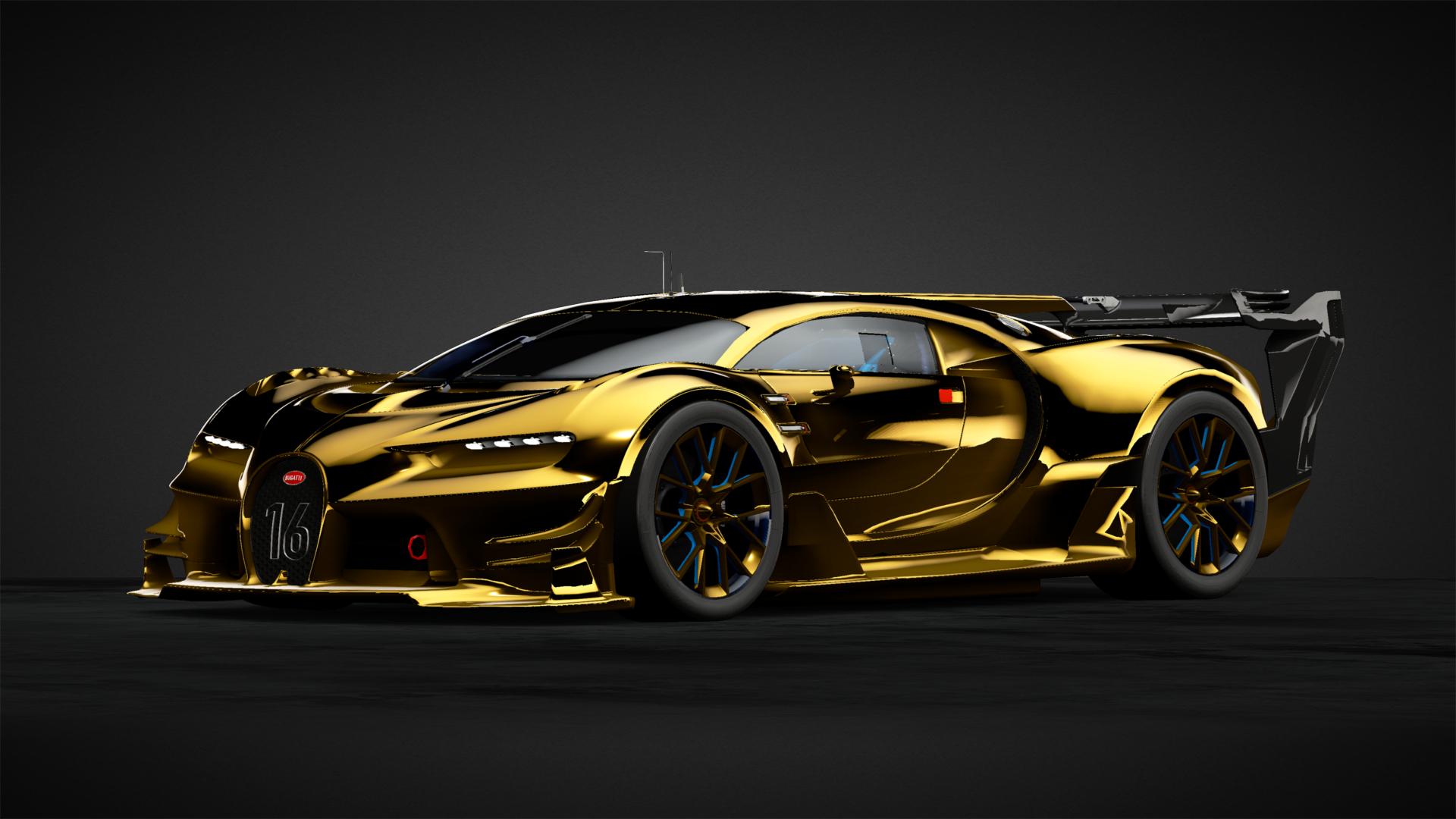 Bugatti dorata sportiva, 1920x1080 Full HD 1080p, PC