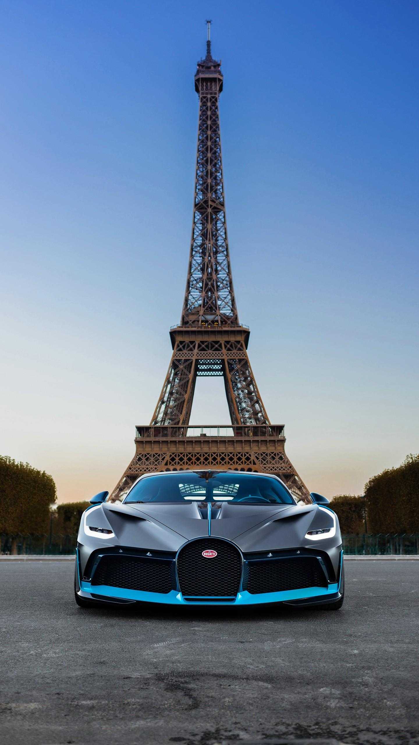 Bugatti Divo Torre Eiffel, Parigi, 1440x2560 Verticale, Mobile