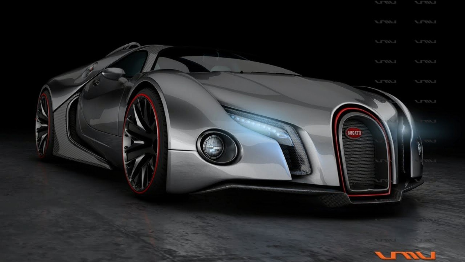 Bugatti concept car argento, 1600x900 HD, PC Desktop