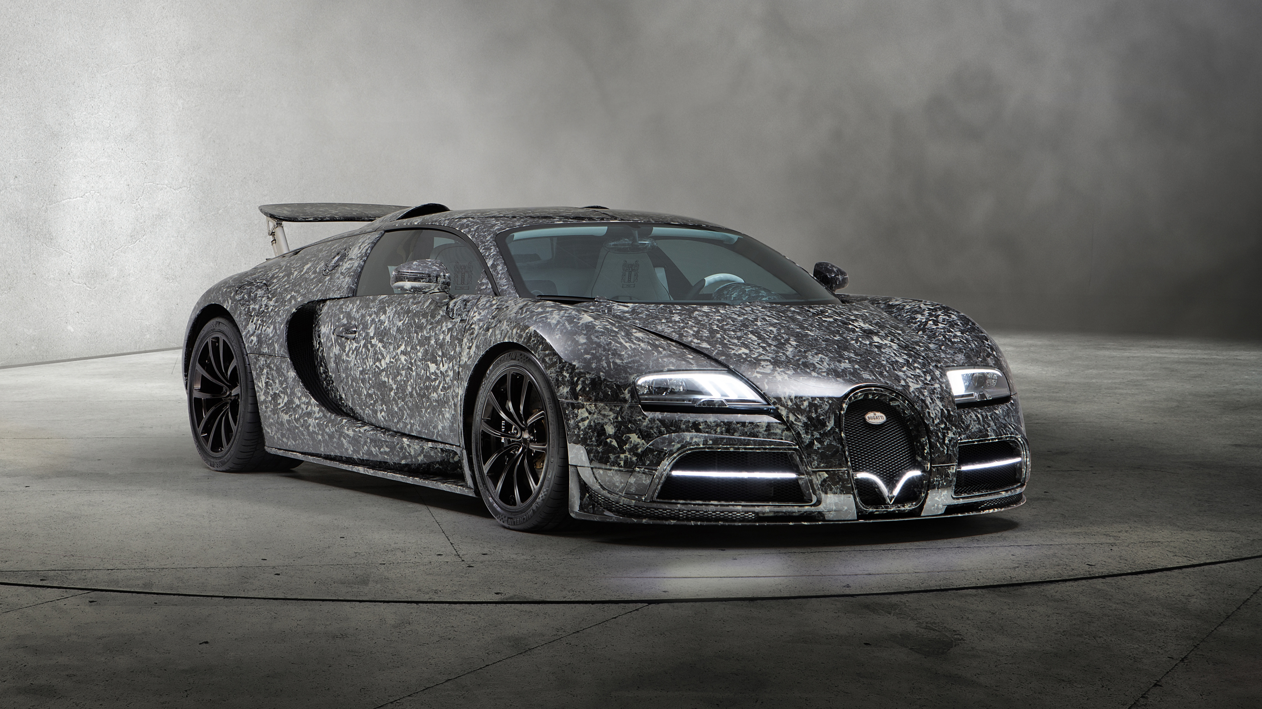 Bugatti Veyron carbonio grigio, 4096x2304 UHD, PC 4K