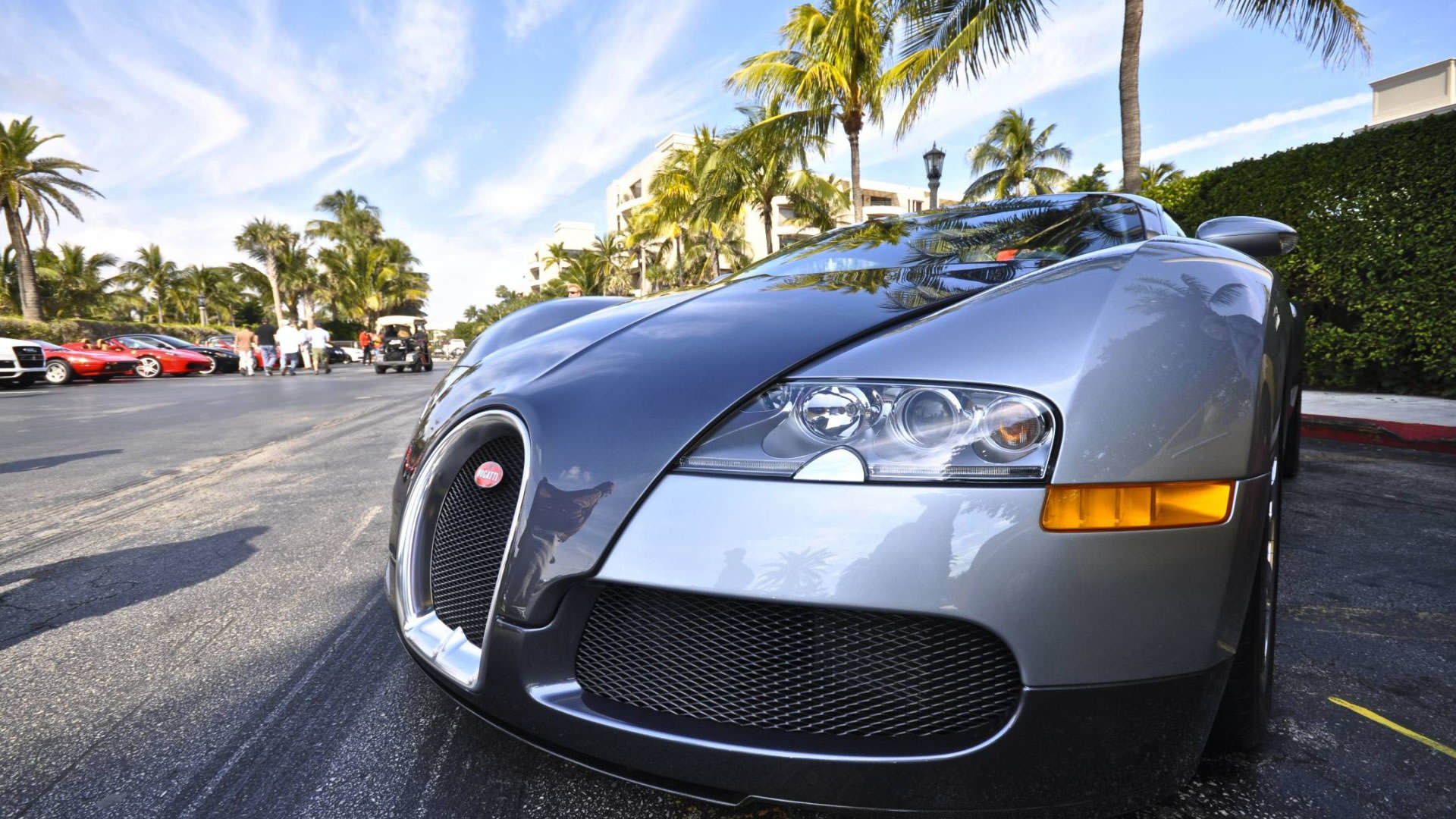 Bugatti Veyron grigia su strada, 1920x1080 Full HD, Laptop