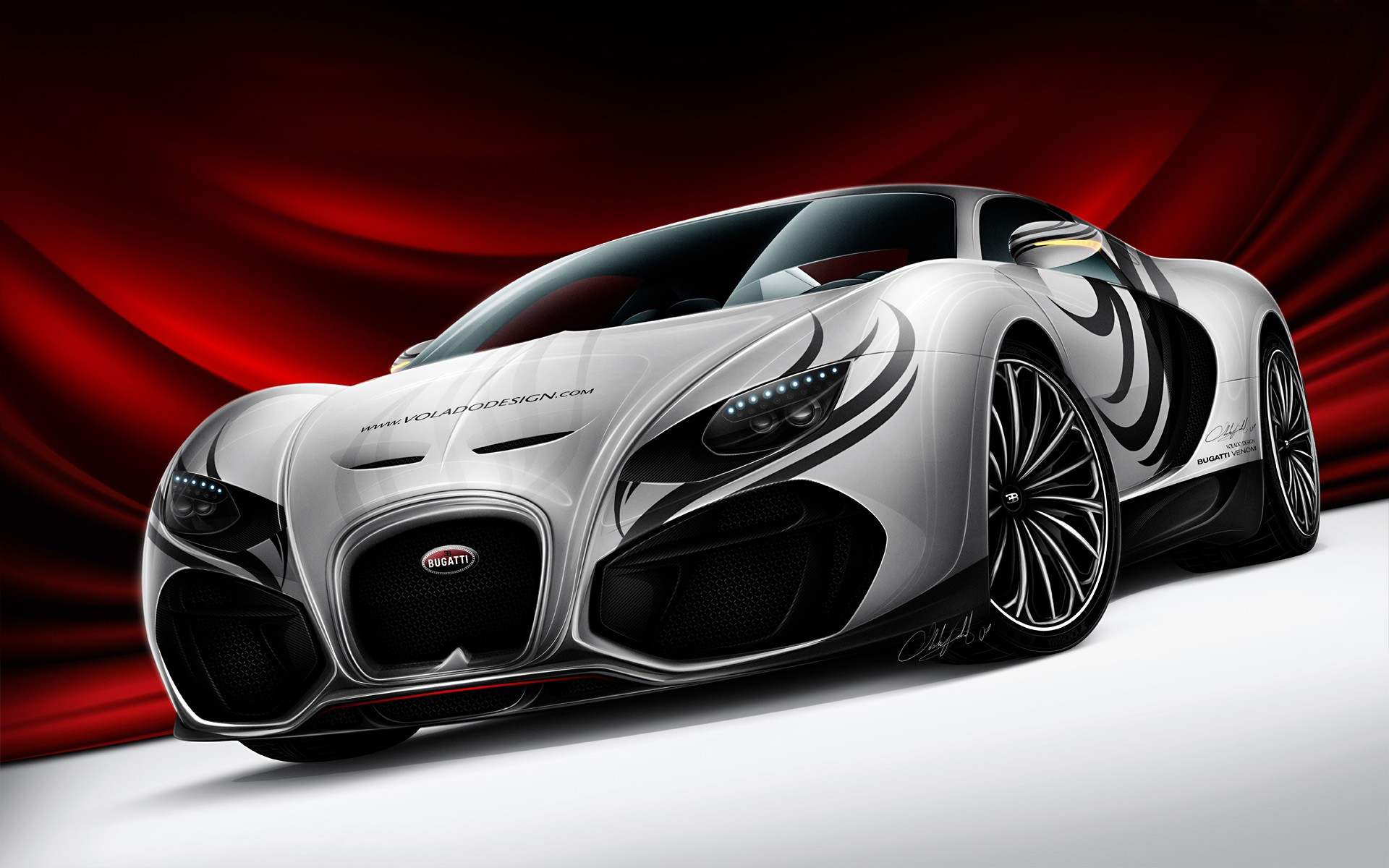 Auto sportiva Bugatti argento, 1920x1200 WUXGA, Laptop