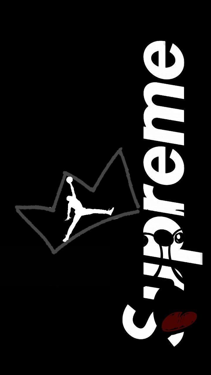 Jordan Supreme logo nero, 720x1280 Verticale, Android