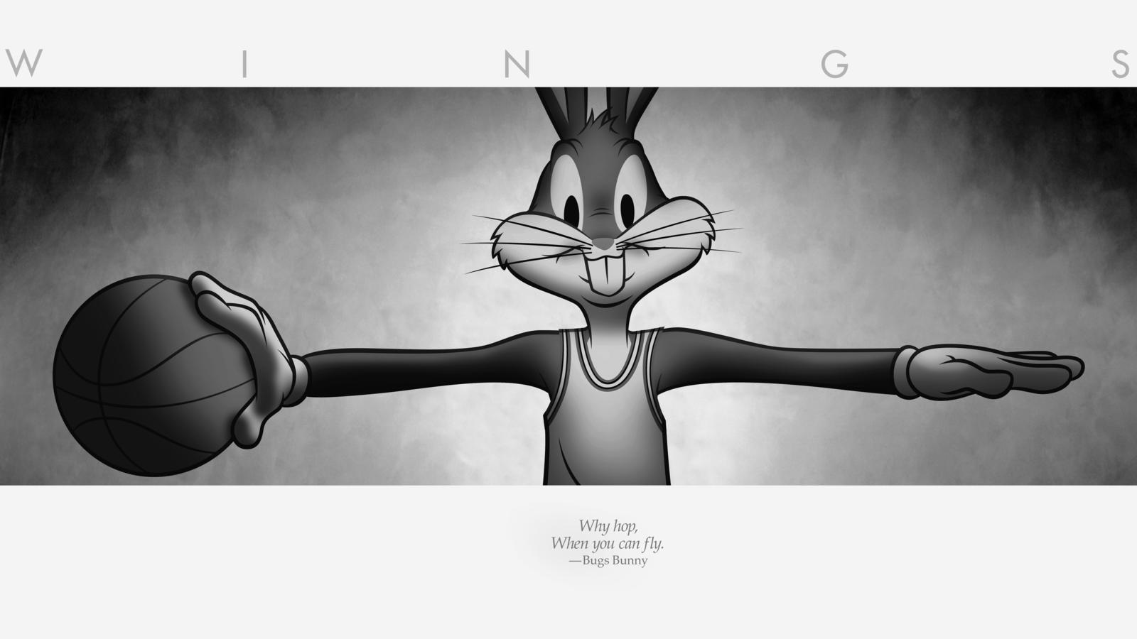 Bugs Bunny basket bianco nero, 1600x900 900p, iMac