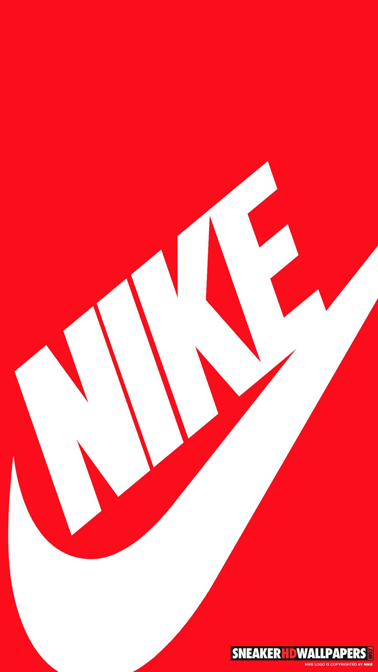 Logo Nike rosso bianco, abbigliamento sportivo, 1242x2208 Verticale, Telefono