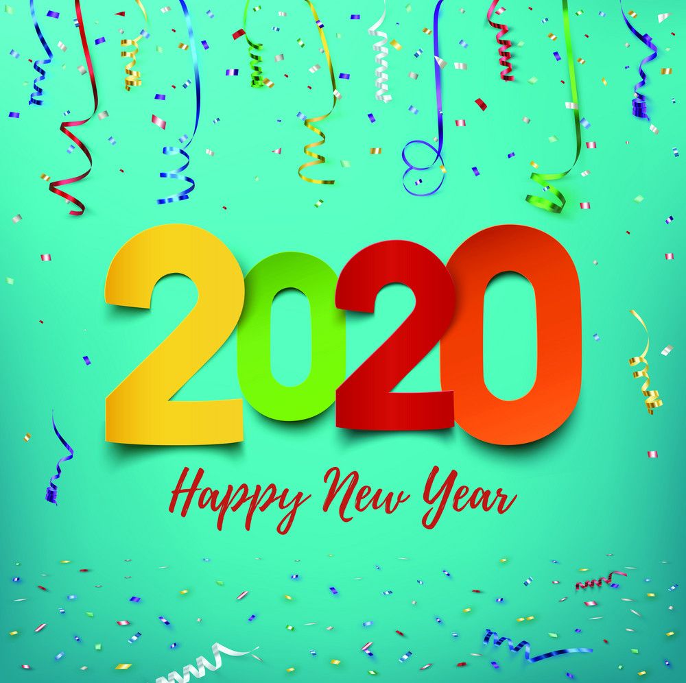 Numeri 2020 colorati coriandoli, 1000x996 HD, PC