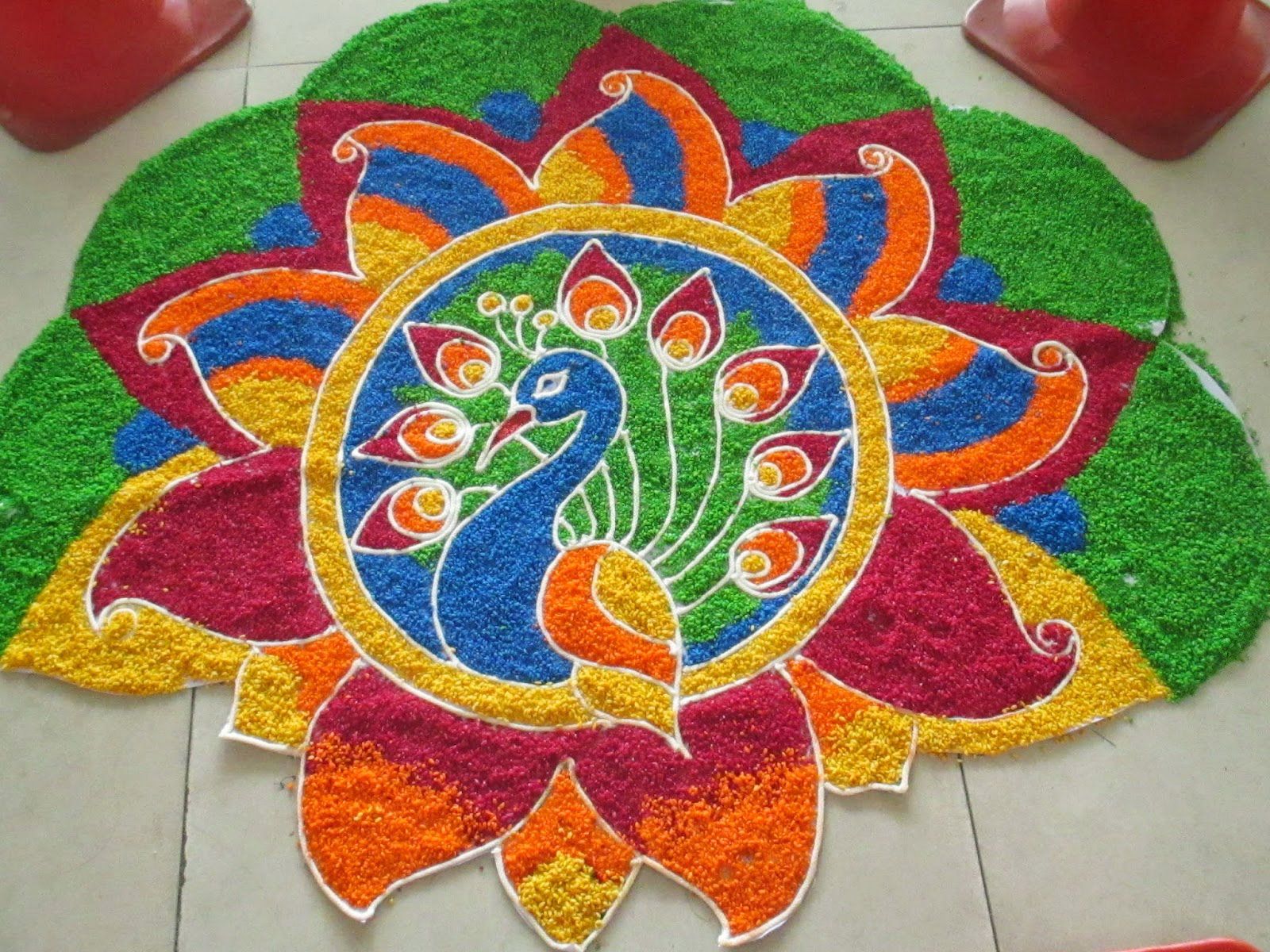Rangoli colorato con pavone, 1600x1200 900p, Laptop