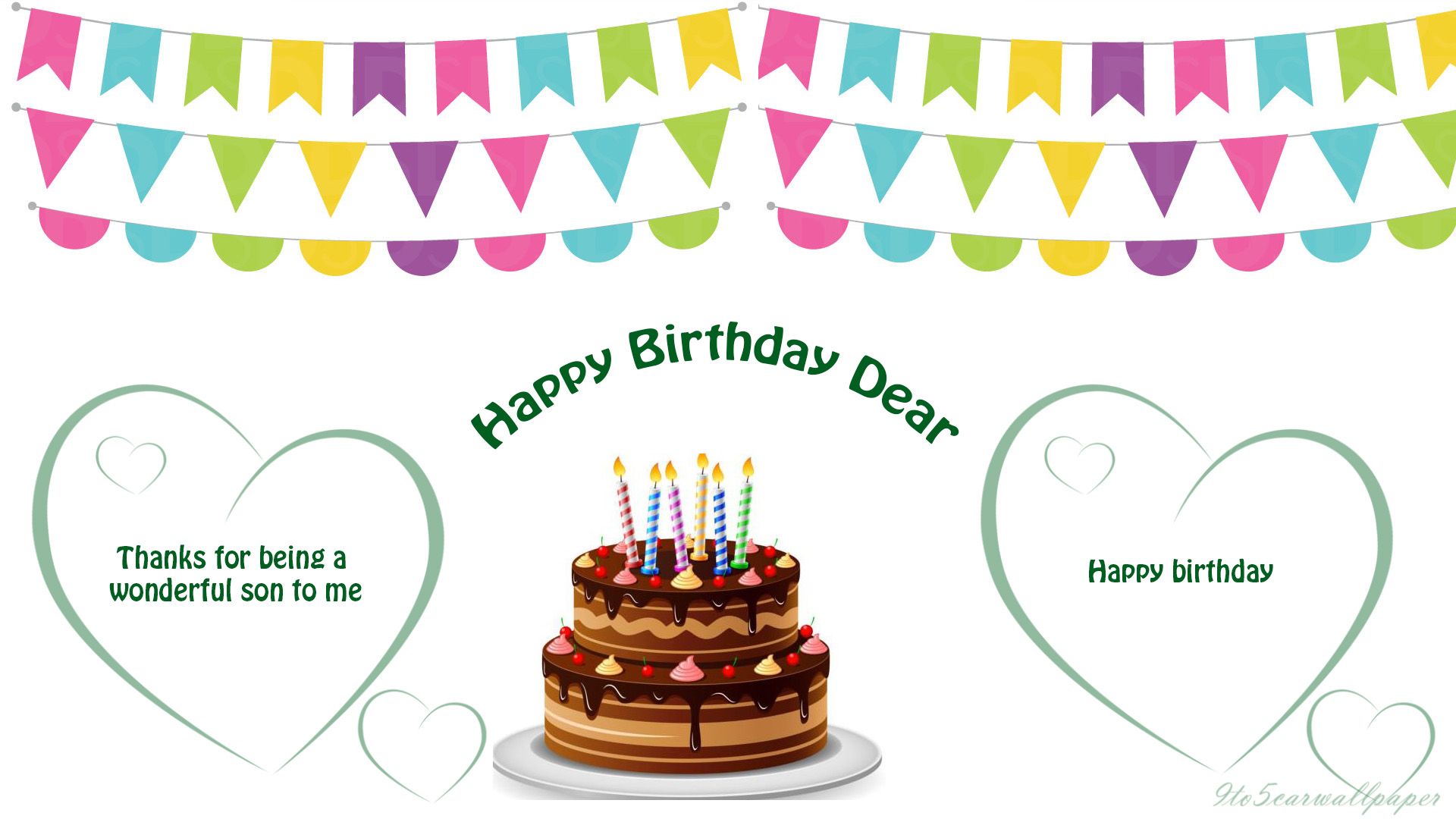 Torta compleanno con candeline colorate, 1920x1080 Full HD, Laptop