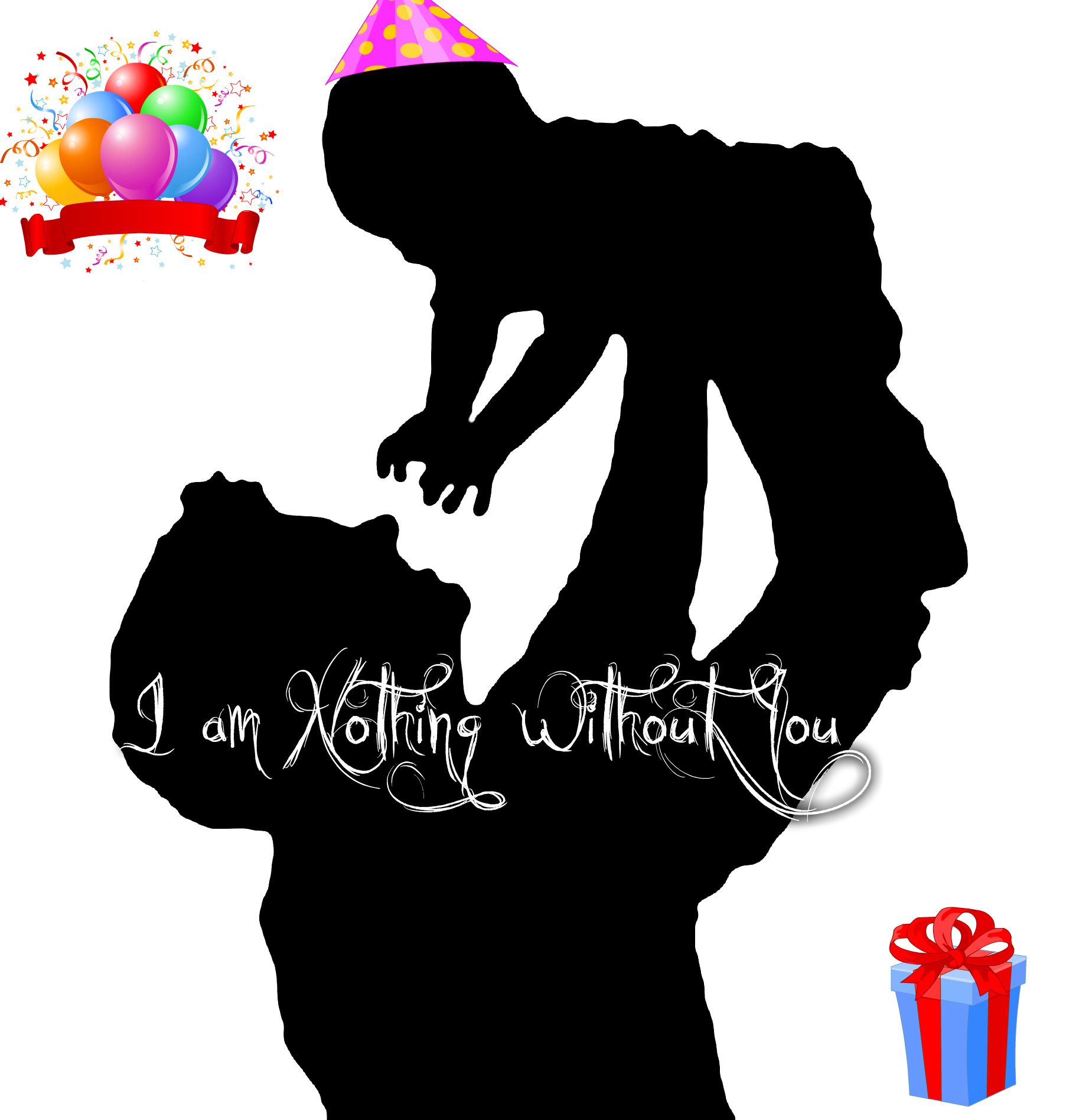 Silhouette padre e figlio compleanno, 1805x1896 Verticale, Telefono
