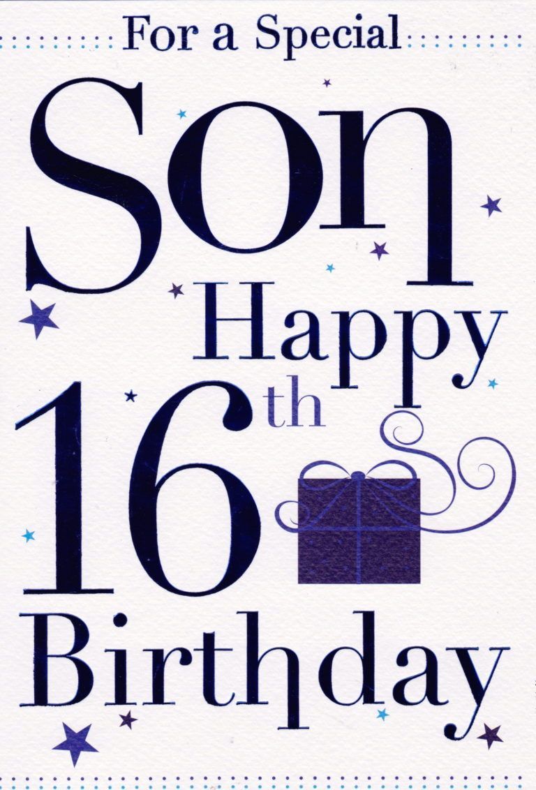 Biglietto compleanno 16 anni figlio, 768x1132 Full HD Verticale, Smartphone