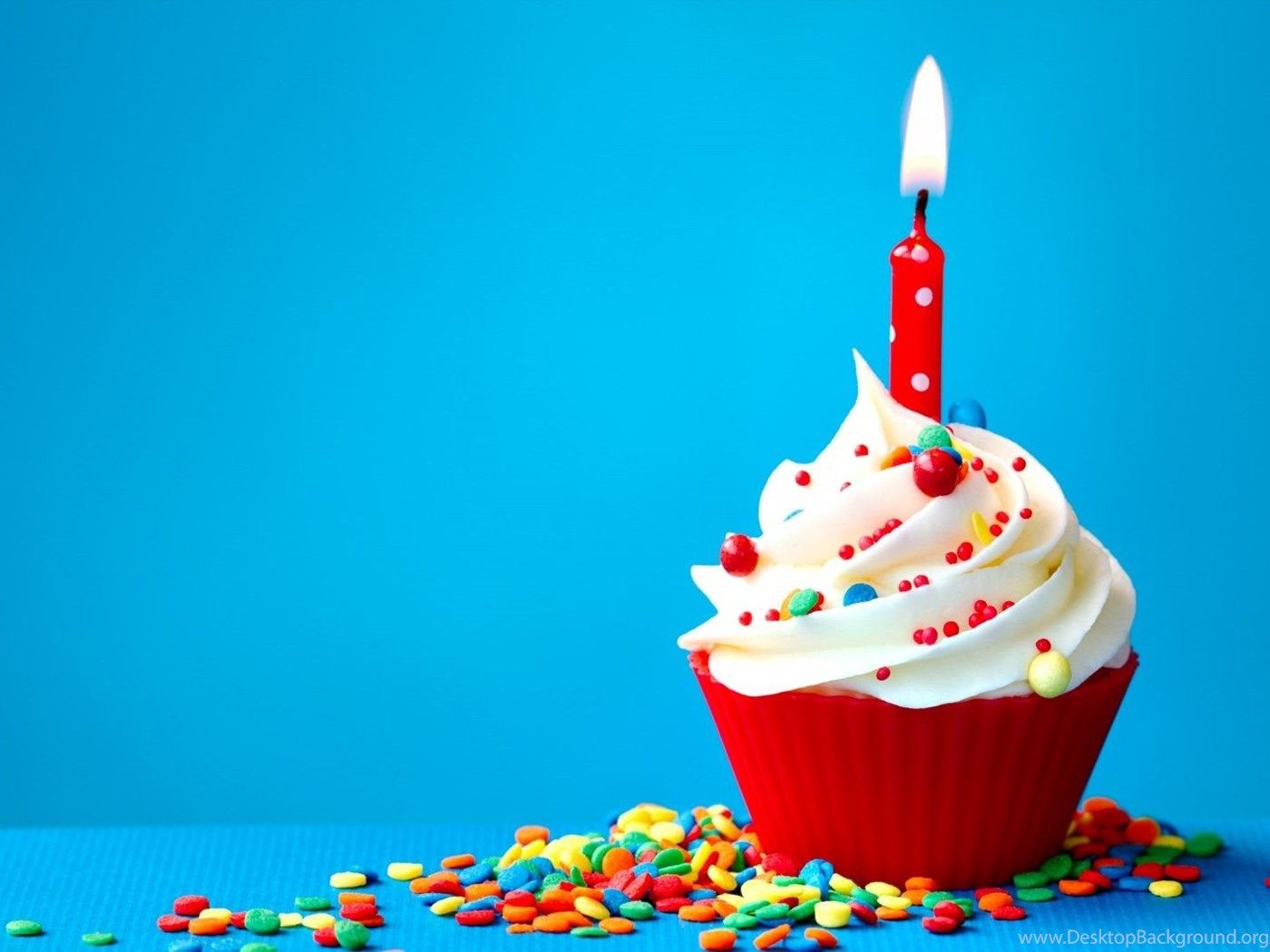 Cupcake con candela rossa, 1400x1050 720p, PC