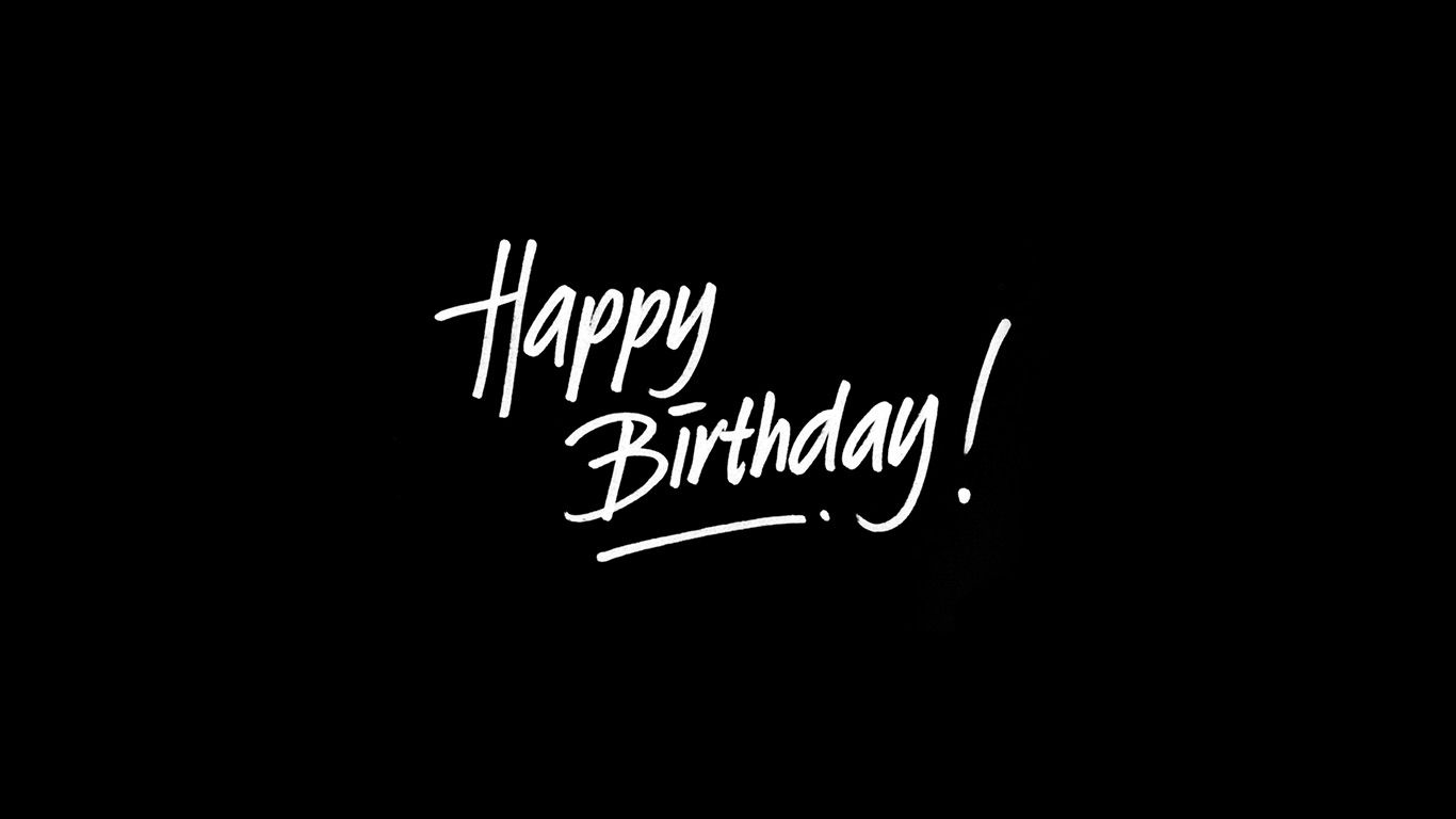 Scritta Happy Birthday sfondo nero, 1366x768 720p, Monitor Gaming