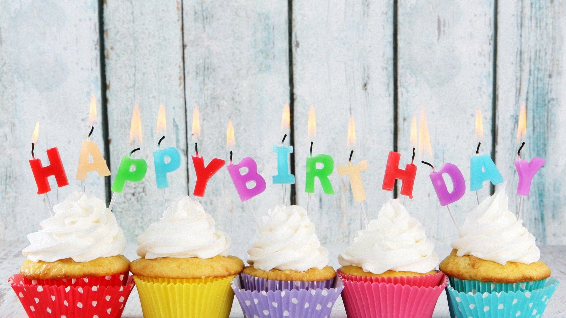 Cupcakes con candeline Happy Birthday, 1920x1080 Full HD, PC Desktop