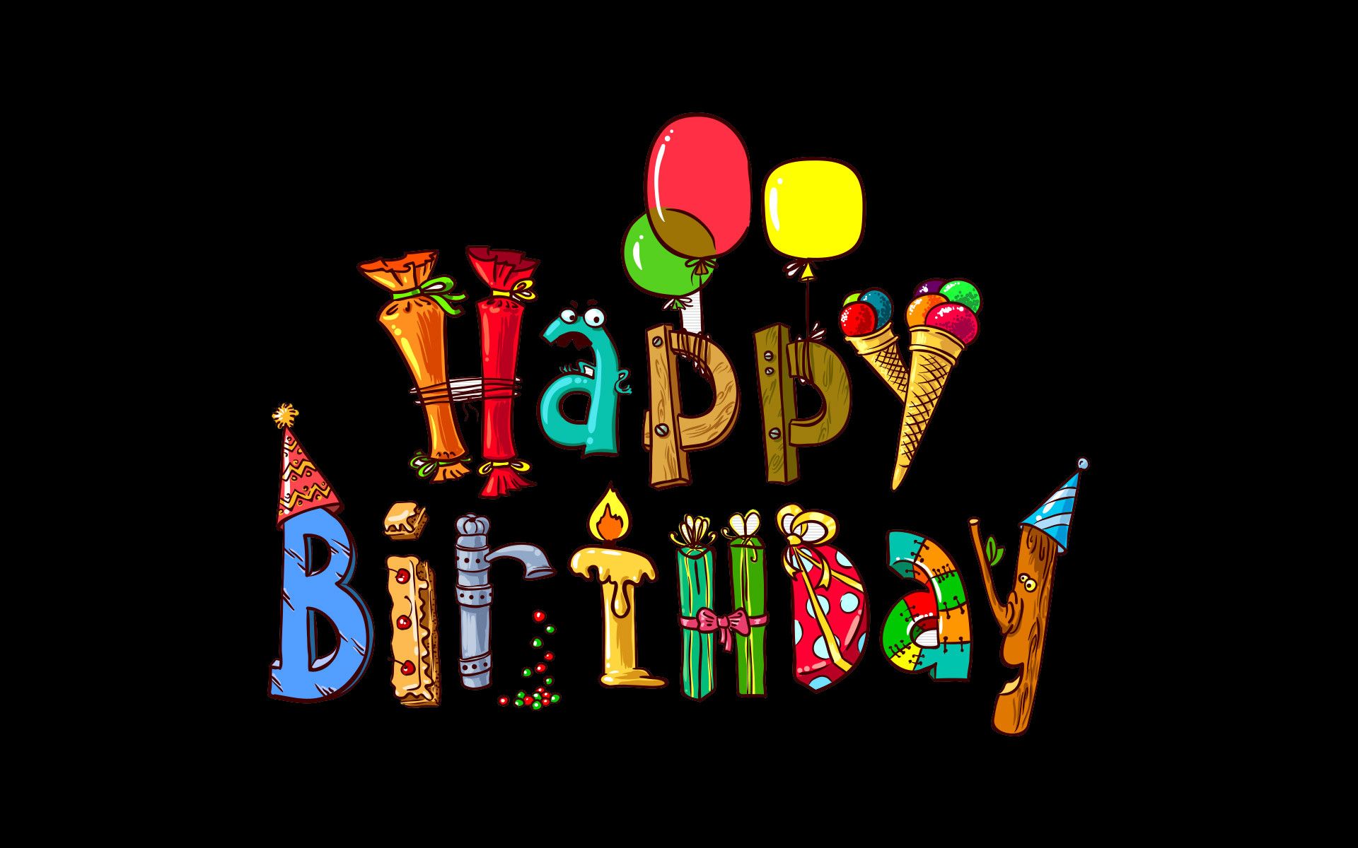Scritta Happy Birthday colorata, 1920x1200 Full HD+, PC