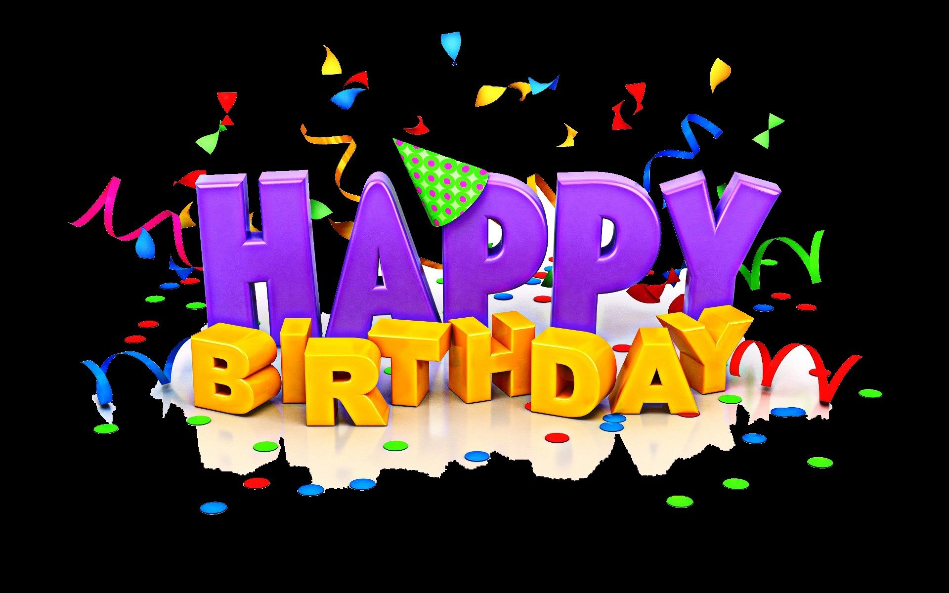 Testo 3D Happy Birthday colorato, 1920x1200 WUXGA, PC