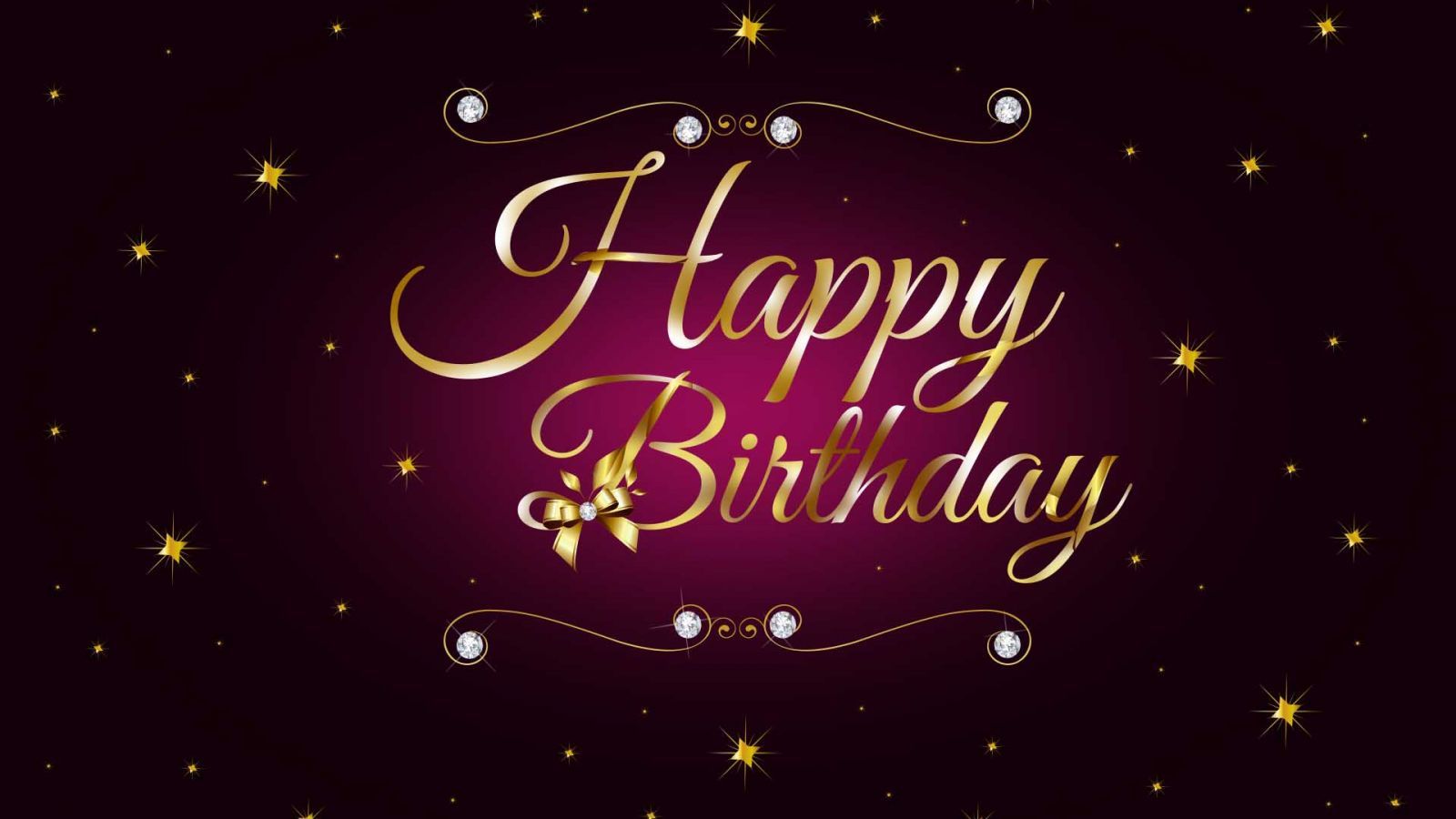 Scritta dorata Happy Birthday, 1600x900 HD, Monitor Gaming