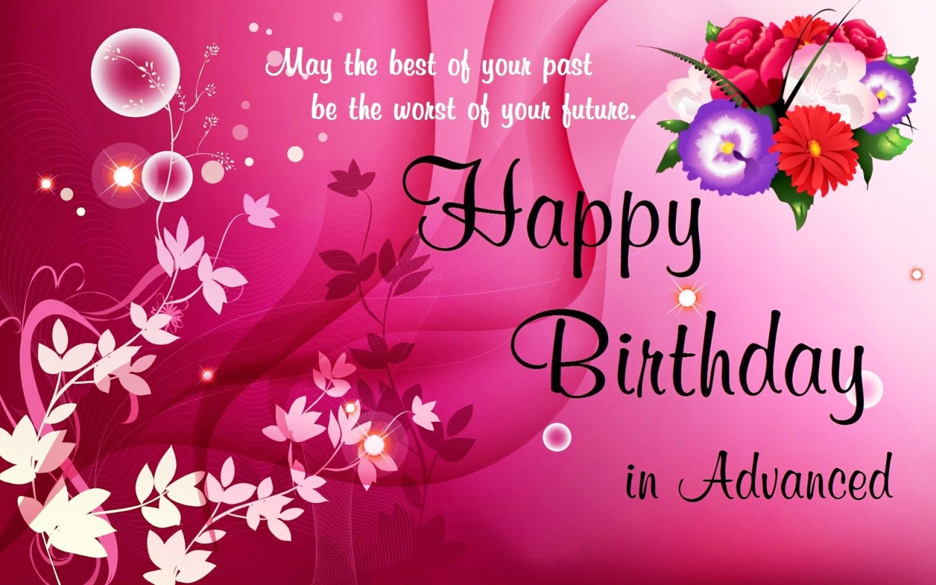 Buon compleanno fiori rosa, 1920x1200 WUXGA, PC Desktop