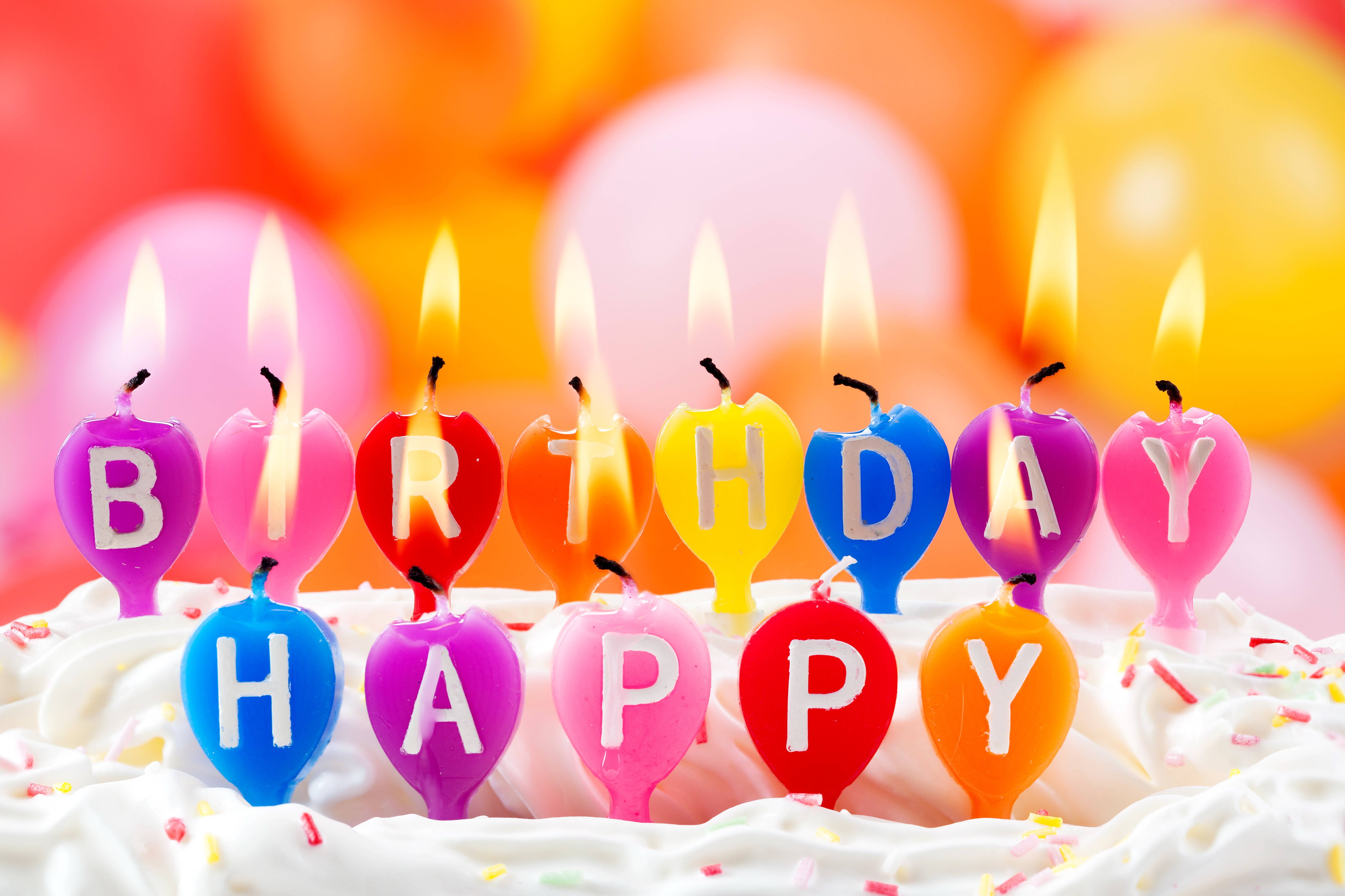 Candeline colorate Happy Birthday, 6000x4000 4K Ultra HD, Desktop