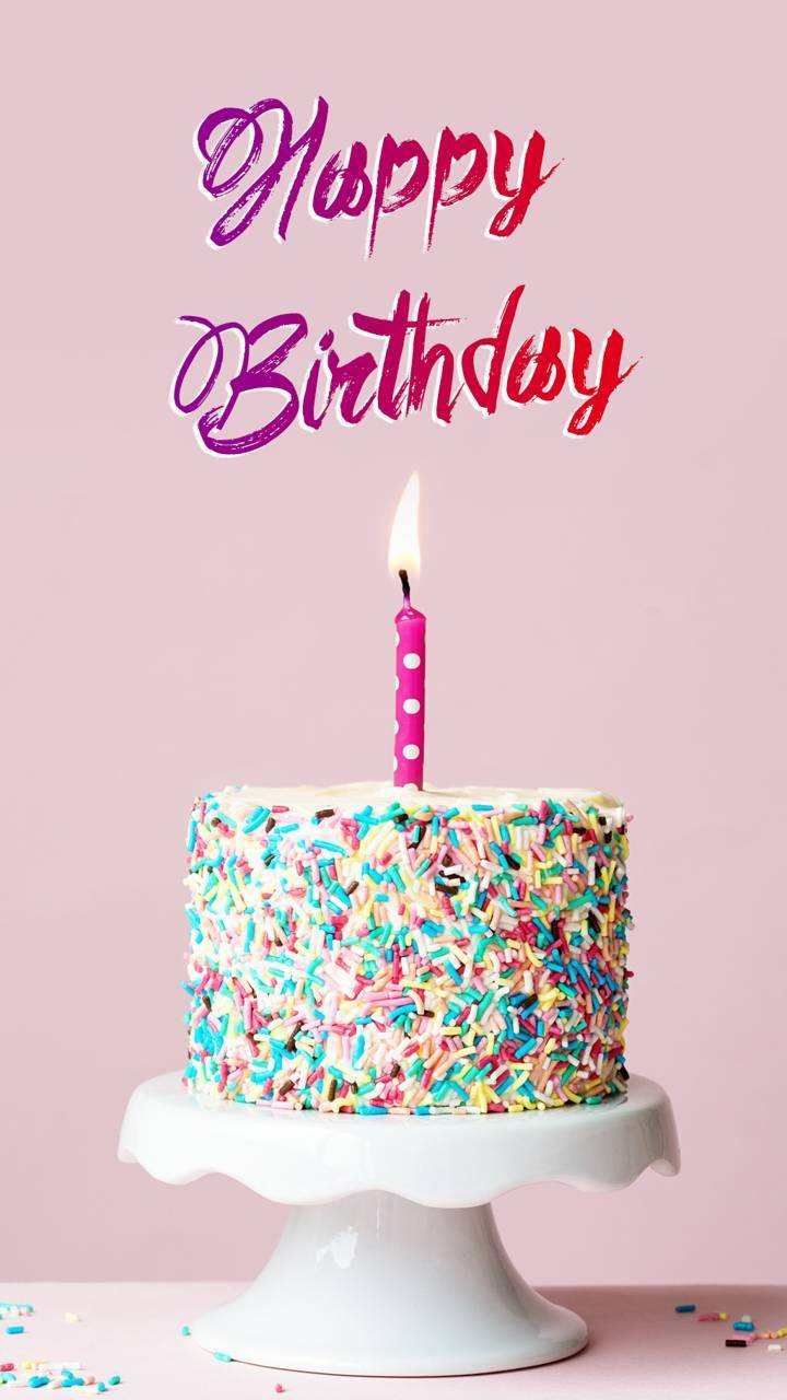 Torta compleanno con candela, 720x1280 Full HD Verticale, Smartphone