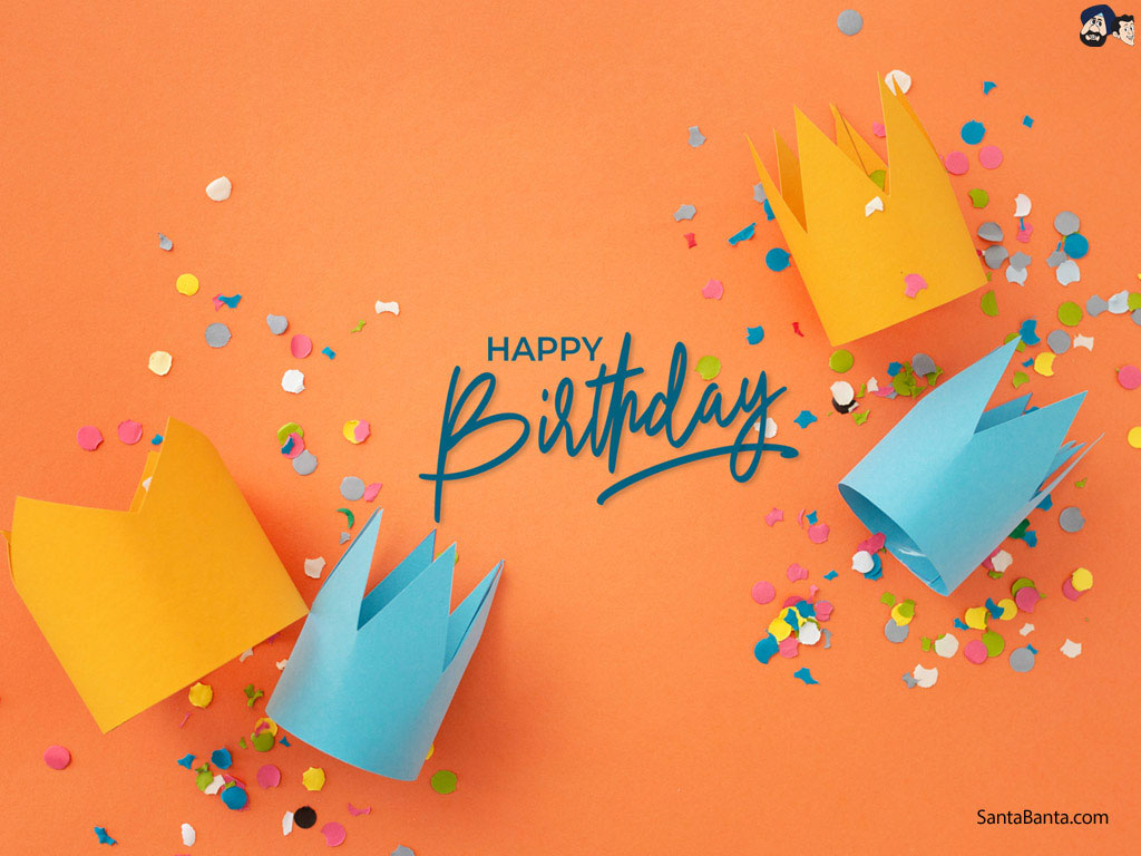 Corone di carta compleanno, 1024x768 HD, Desktop