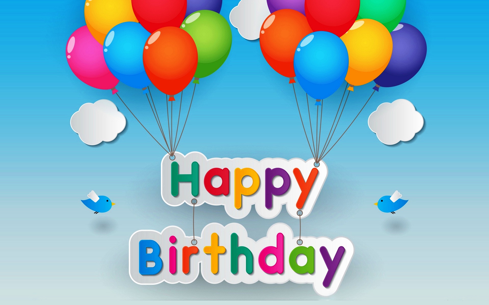 Palloncini colorati con scritta Happy Birthday, 1920x1200 WUXGA, Desktop