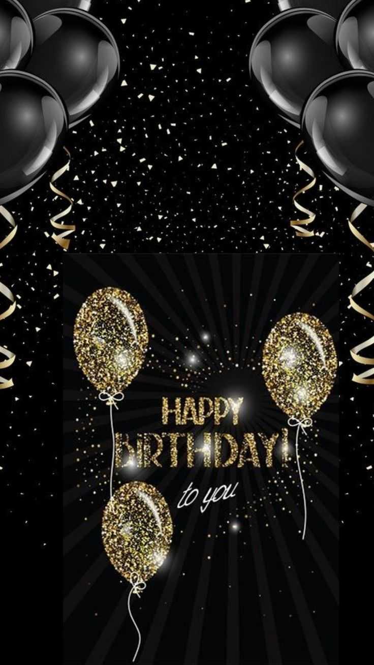 Palloncini oro nero compleanno, 736x1308 Full HD Verticale, Smartphone