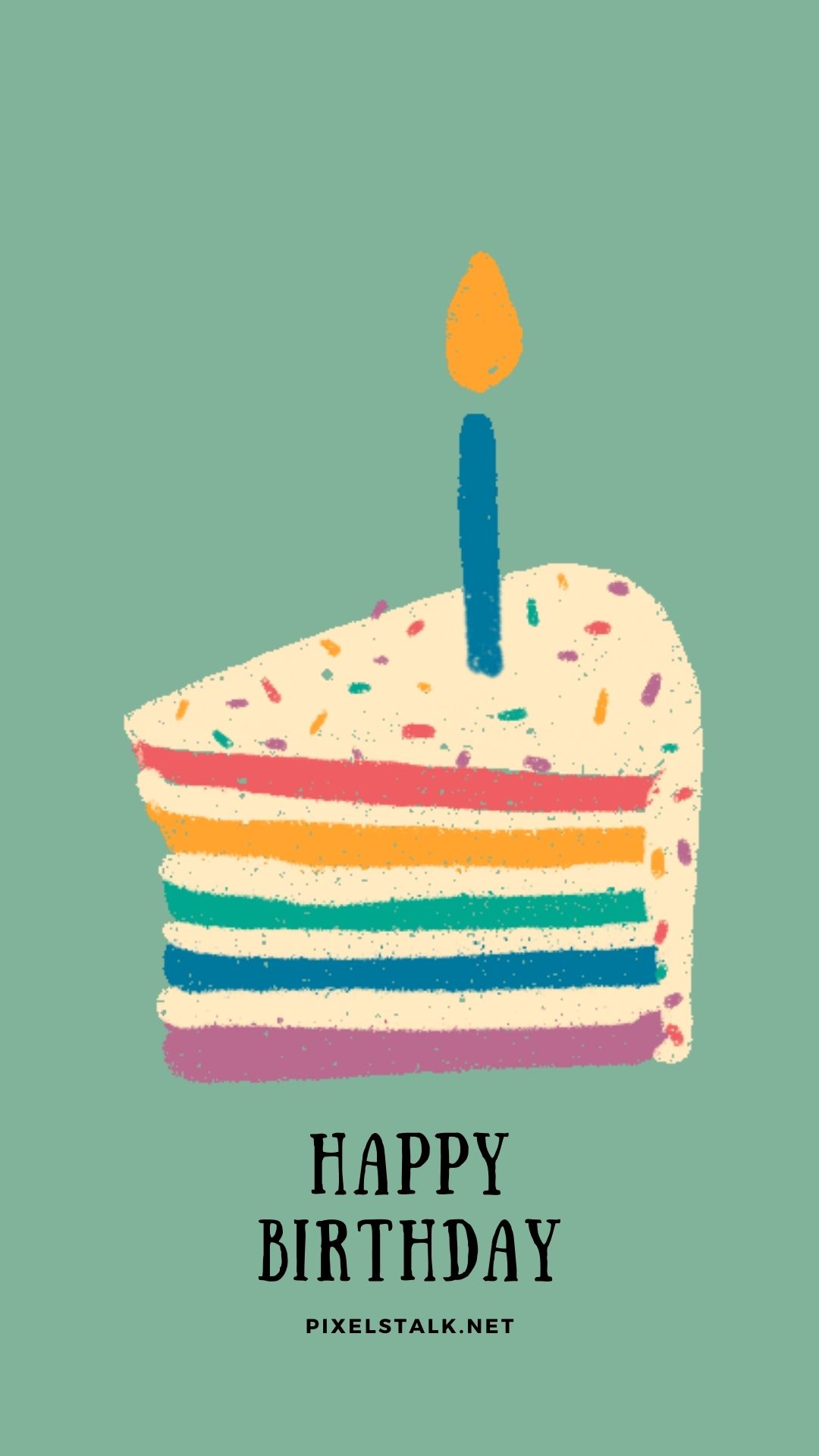 fetta torta arcobaleno candela, 1080x1920 Verticale, Mobile