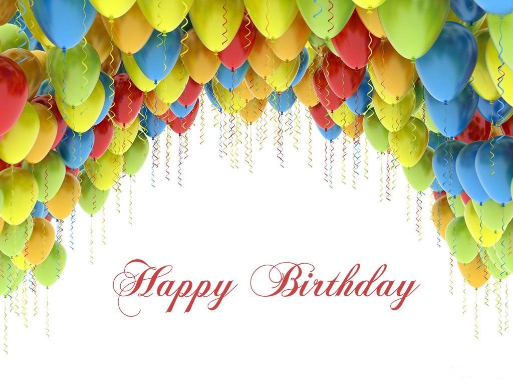 Palloncini colorati Happy Birthday, 1024x768 HD, PC Desktop