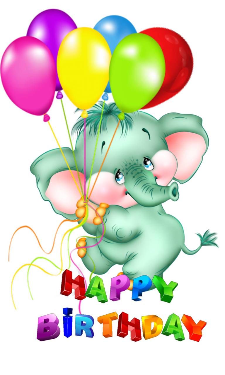Elefante con palloncini colorati, 768x1280 Verticale, POCO