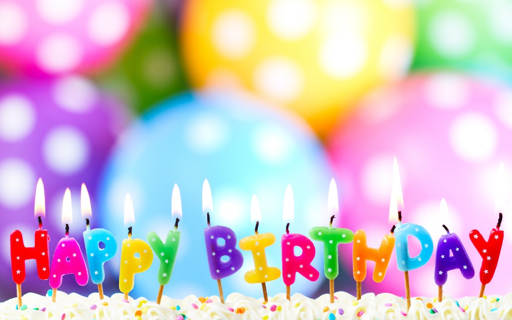 Candeline colorate Happy Birthday, 1680x1050 900p, Laptop
