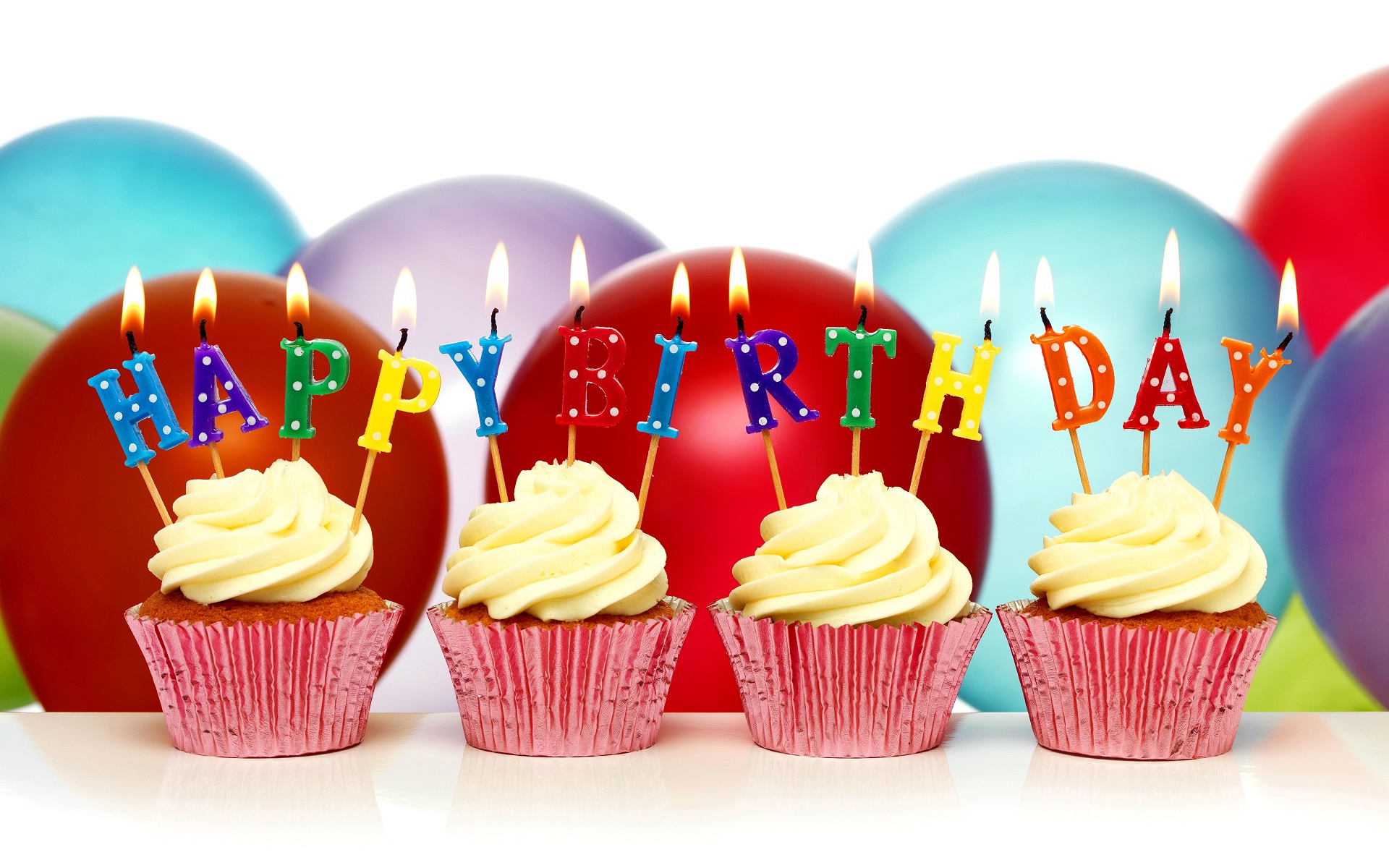 Cupcakes con candeline Happy Birthday, 1920x1200 Full HD+, PC