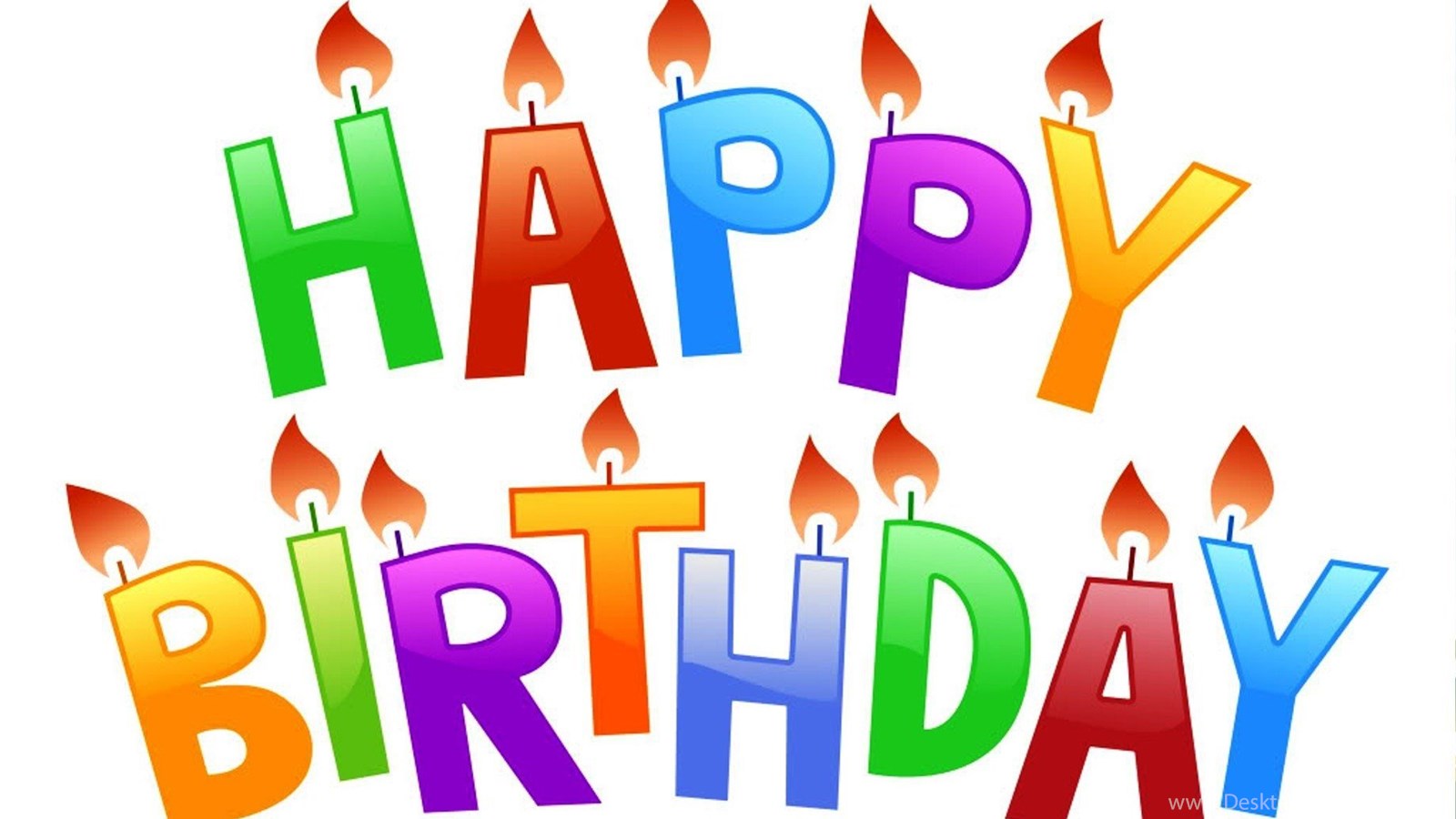 Candele colorate scritta Happy Birthday, 1600x900 HD Ready, Laptop