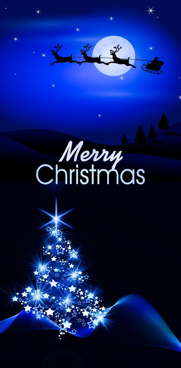 Albero di Natale luminoso blu, 630x1280 Verticale, POCO