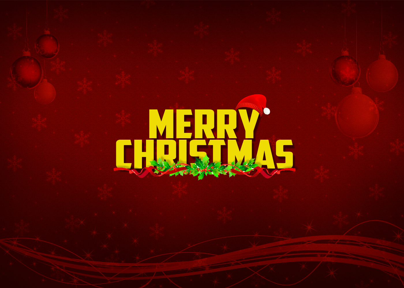 Merry Christmas testo dorato rosso, 1400x1000 720p, PC