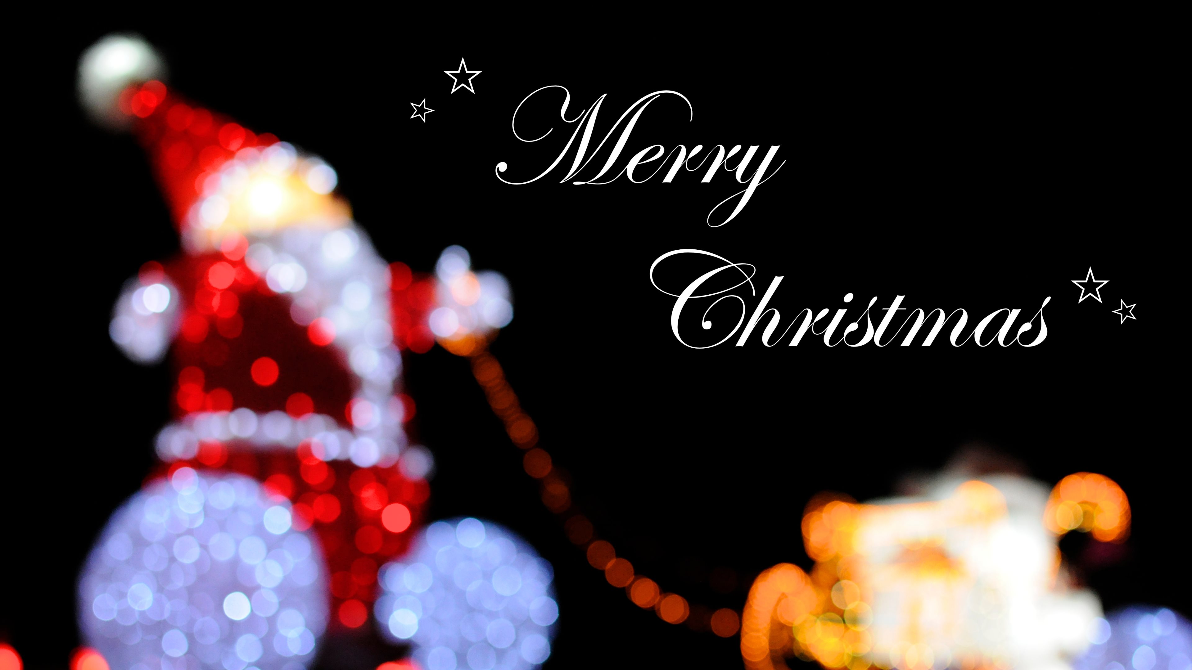 Babbo Natale luci sfocate bokeh, 3840x2160 4K Ultra HD, Monitor 4K