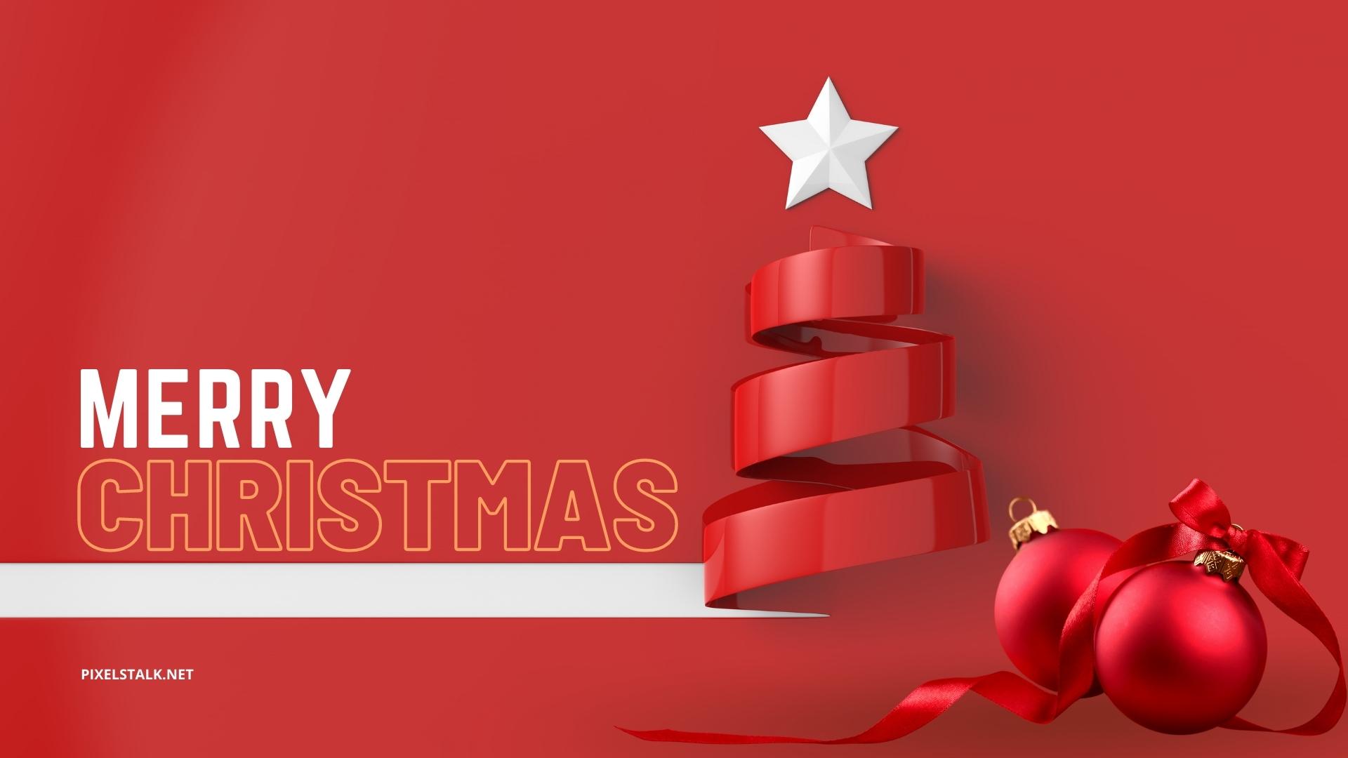Albero nastro rosso natalizio, 1920x1080 Full HD, PC Desktop