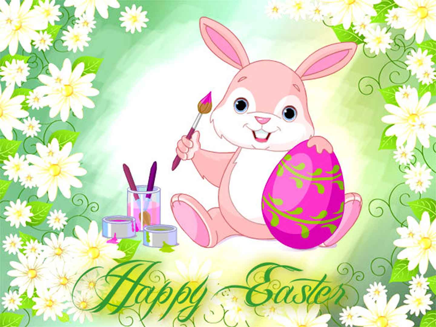 Coniglietto rosa dipinge uovo Pasqua, 1440x1080 720p, Lenovo Legion